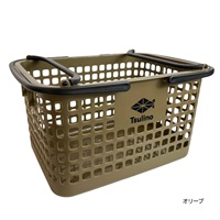 オリジナルスタッキングバスケット【重ね置きですっきり収納】(オリーブ)